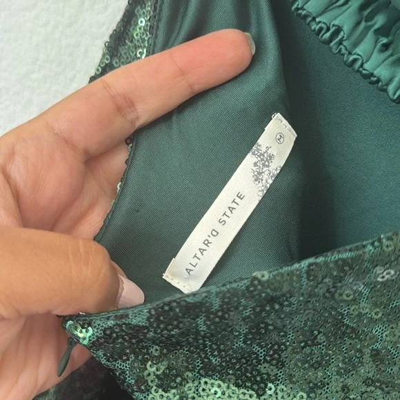Alter’d State Sequin Strapless Gown. Green. Size Medium. NWOT. - Picture 8 of 8